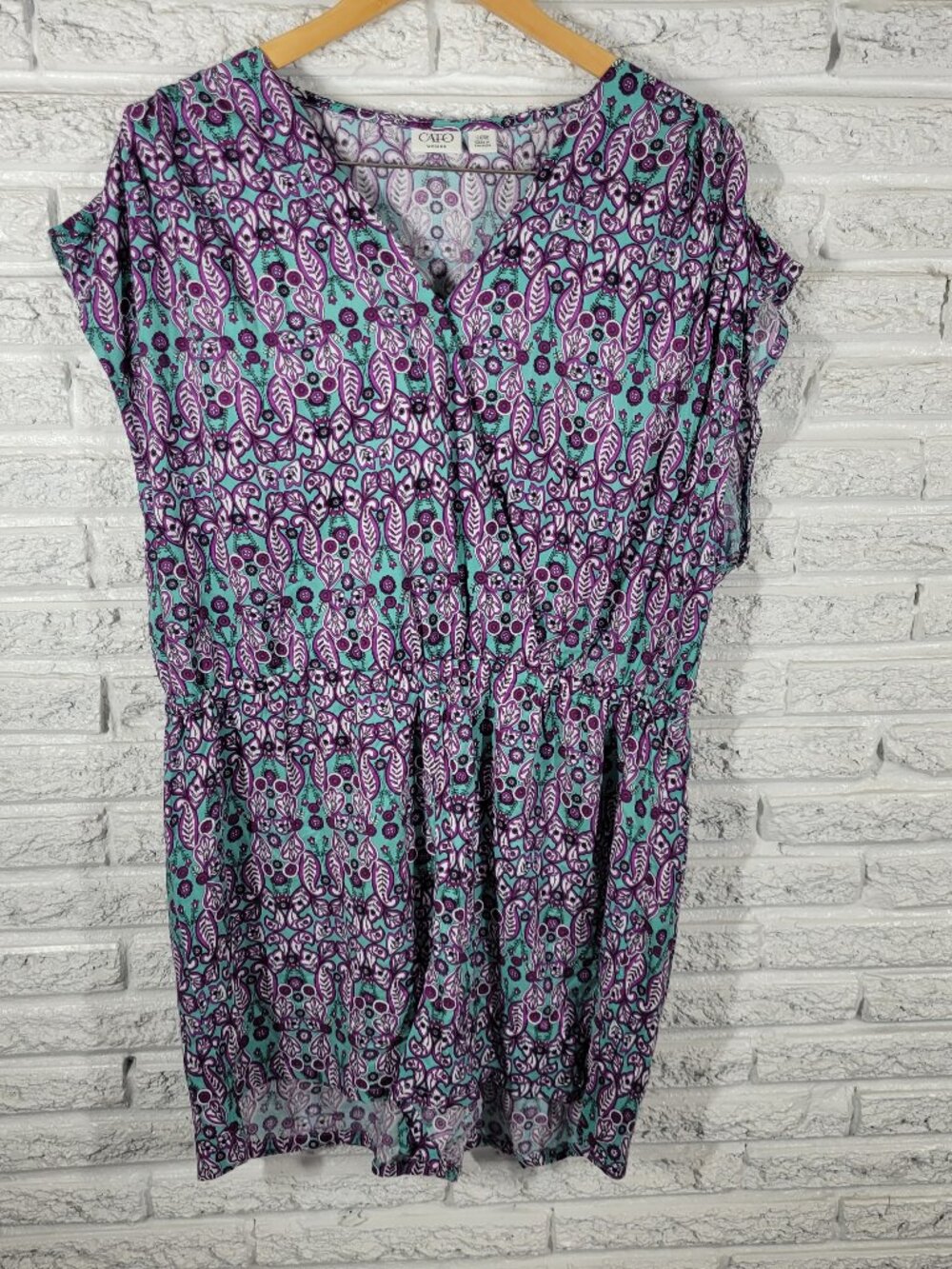 Cato Romper 18W 20W Plus Floral Purple Blue V-Neck‎ Sleeveless FLO153E